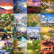Coloring by numbers Digital oil painting of landscape 6 sizes 40*50cm with frame Paint by number Pai