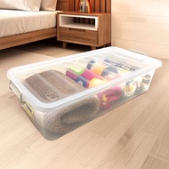 MAXONIC 42L Transparent Rectangular Storage Box With Wheel 9903 / Under Bed Storage Box / Car Boot B