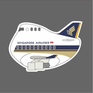 Singapore Airlines Boeing B747 Q Version Civil Aircraft Airplane Shape Waterproof 3M Sticker Size 90