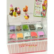 Miniature Freezer Ice Cream Gelato Accessories Action Figure Doll