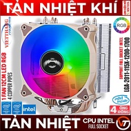 4P1F CPU Air Cooler 4 Copper Pipes 1 Fan 12cm RGB Led Mount Type Full Socket LGA2011-115X-1200-1700