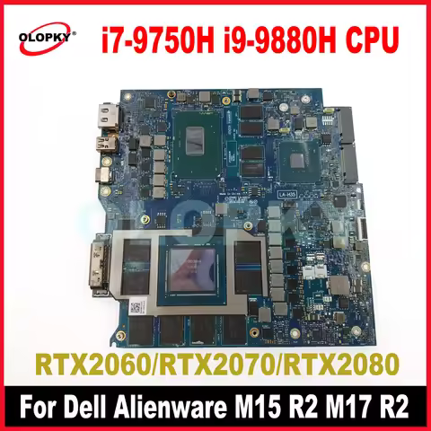 LA-H351P Mainboard for Dell Alienware M15 R2 M17 R2 laptop motherboard with i7-9750H i9-9880H CPU RT