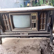 Tv Jadul Barang Antik Tv Sharp Jadul Dengan Satu Set Dengan Meja Tv