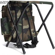 INSTORE1 Mountaineering Backpack Chair, High Load-bearing Sturdy Mountaineering Bag Chair, Foldable Wear-resistant Large Capacity Foldable Fishing Stool Traveling