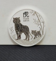 2022年澳洲生肖虎年一安士 9999銀幣