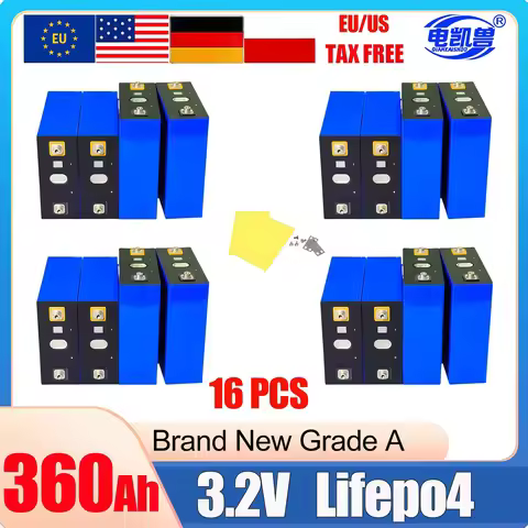 16PCS 3.2V LiFePo4 Batteries 360Ah 340Ah 320AH 100AH Lithium Iron Phosphate Cells for -Solar RV EV G
