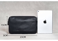 กระเป๋าคลัทช์หนังผู้ชายสีดำสบายๆกว้างขวาง Ipad 7.9นิ้ว NASVA