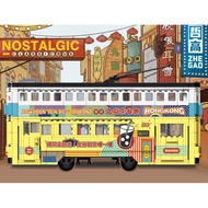 860PCS MOC Hongkong City Double Decker Classic Tram Bus Model Toy Building Block Brick Gift Kids DIY Set New