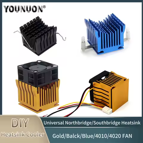 DIY Aluminium Northbridge Heatsink Cooler Motherboard Radiator with 40mm Fan 12V 40x40x10mm 40x40x20