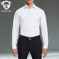 EAGLADE Men's Long Sleeve Golf Formal Casual Shirt for Men Man in White D04