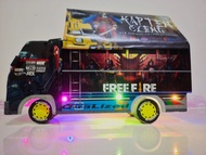 miniatur mobil truk kayu truck oleng lampu terpal stiker besar murah - frefair