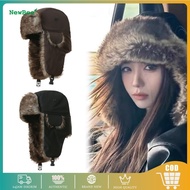 Ushanka Russian Winter Hat Thick Warm Fur Winter Hat Imported Snow Trapper Bomber Hat Anti-Cold Outd
