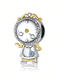 1個時鐘diy魅力珠寶吊墜,適用於女性手鐲手鍊和項鍊s925純銀手工珠寶製作