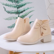 PD9 Summer/Fall/winter 2021 new thick Martins Round boots ladies bow-knot Chelsea boots
