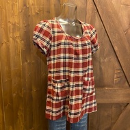 D2 BLUE JEANS Red Black Plaid Top