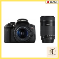 【 Used 】 Canon EOS Kiss X8i Digital SLR Camera Double Zoom Kit with EF-S18-55mm and EF-S55-250mm Len