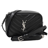 YSL 614031 LOU BELT BAG V字紋牛皮胸口/腰包.黑