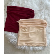Girly Tube Top Vest - Gauze Pleated Outerwear
