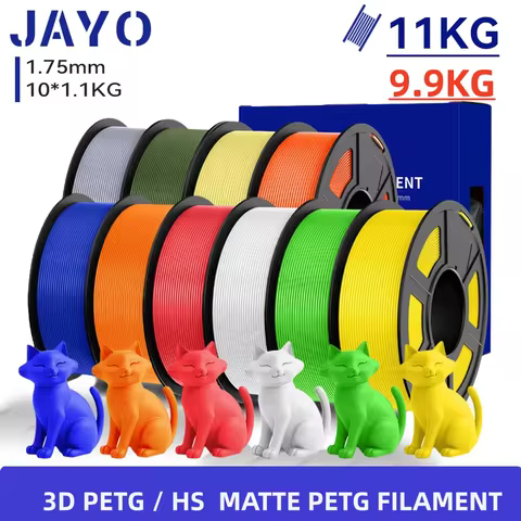JAYO 9/10 Rolls 3D PETG/PETG Transparent Filament 1.75mm Filament For Bambu FDM 3D Printer PETG Neat