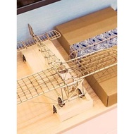 Dwhobby Wooden Assembly 3D Skeleton Airplane Blylio Model Toy Puzzle Handmade Wooden Model Airplane