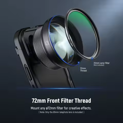 NEEWER LS-59 85mm HD Telephoto Lens with 17mm Thread & 72mm Filter Interface for Smartphone Photogra