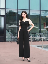 Set bộ jumpsuit cộc tay phối quần suông chất babi hàn Orchid - OH17S046