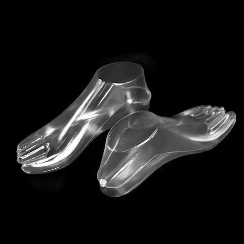 Model Feet Mannequin Feet Transparent 22x9cm Female Handmade Model Display Tool PVC Shoe Last Shoe S