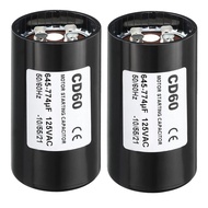 PATIKIL Motor Start Capacitor, 2 Pack 645-774uF/Mfd 125V 50/60Hz CD60 Run Capacitor for Electric Mot