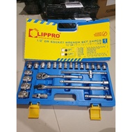 LIPPRO SOCKET WRENCH SET 24PCS PLASTIC BOX SOCKET SET LIPRO 24 PCS