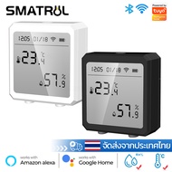 SMATRUL Tuya Temperature and Humidity Sensor Wifi Smart Home Indoor Hygrometer Alarm Battery LCD Display for Alexa Google Home