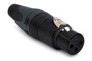 Neutrik NC3FXX-BAG 3-Pin XLRF Cable Connector, Black Metal Housing with Silver Contacts
