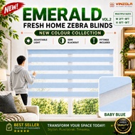 [VINZOLA] EMERALD VOL.2 BABY BLUE Korea Zebra Blinds | Semi Blackout | W2FT–8FT H6FT–9FT | Langsir B