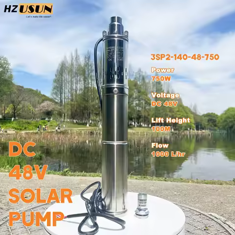 1 Horsepower Max 100M Head Solar Powered Helical Submersible Well Water Pressure Motor Pump Price DC
