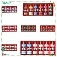 TEALY 6Pcs Christmas Handmade Carousel, Gifts Mini Christmas Wooden Carousel, Decorative DIY Crafts 