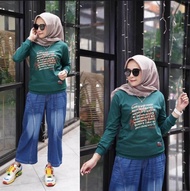 SETELAN KULOT JEANS By JEVANNI/SETELAN CELANA KULOT WANITA/SETELAN KULOT JEANS 7/8+ KAOS COMBAT