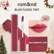 BLUR FUDGE TINT 08 Current Jam 0.17oz, Romand Liquid Lipstick, Lip Tint, Matte Lip Gloss, Creamy Tex