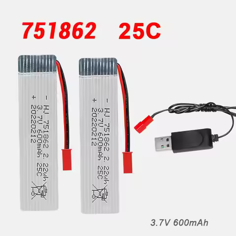Lithium Battery 3.7V Jst 600mAh 751862 Batteries for Udi U818A WLtoys V959 V929 Drone Accessories Mo