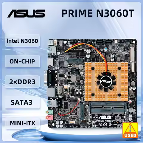ASUS PRIME N3060T Motherboard Intel Celeron Dual-Core N3060 SoC 2xDDR3 MINI-ITX 4x USB 3.0/2.0 1x Gi