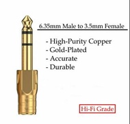 HiFi Grade 6.35mm to 3.5mm Adaptor, 3.5mm to 6.35mm Adaptor, 6.35mm轉3.5mm, 6.3mm轉3.5mm, 6.5mm轉3.5mm (6.5mm to 3.5mm)