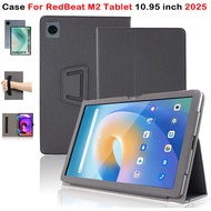 For RedBeat M2 Tablet 10.95 inch 2025 FHD Android 14 High Quality PU Leather Smart Auto-Sleep Stand 