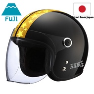 [RIDEZ] Jr STAR Jet Helmet Bike Pearl Black Kids (53-54cm) Motorcycle Helmet Jet with Opening and Cl