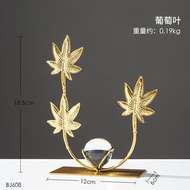 Bola kristal daun ginkgo ornamen besi mewah ringan ornamen daun kura-kura bola kristal ornamen logam