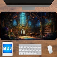 Mystic wizard office desk mat, fantasy mouse pad, fantasy desk pad, mystic desk mat, aesthetic mousepad, lofi desk mat, extended mouse pad