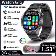 2025 New GT5 PRO Smart Watch Men's Women's Watch 5 Pro AMOLED HD Screen 300mAh Bluetooth Call GPS Tr