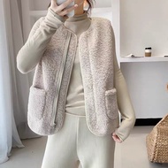 winter vest woman vest Short Loose Vest Zipper Jacket Lamb Wool Vest