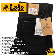 LOIS Brand Men S11 Straight Cut Super Black Jeans ( S11-20040)