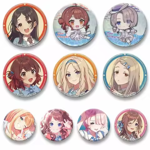 Gakuen Idolmaster Game Brooch Cartoon Saki Hanami Temari Tsukimura Enamel Pins Bag Shoes Decor Badge