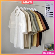 ABATI Korean high-quality loose short-sleeved shirt for men and women, big size