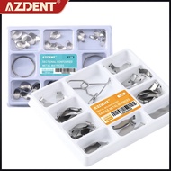 AZDENT 100 Keping/Kotak Jalur Matriks Berkontur Seksyen Pergigian Baji Logam Alat Doktor