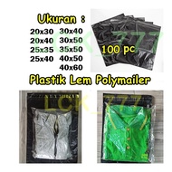 100 pcs Polymailer Glue Plastic 20x30 20x40 25x35 25x40 30x40 30x50 35x50 40x50 40x60 cm olshop pack